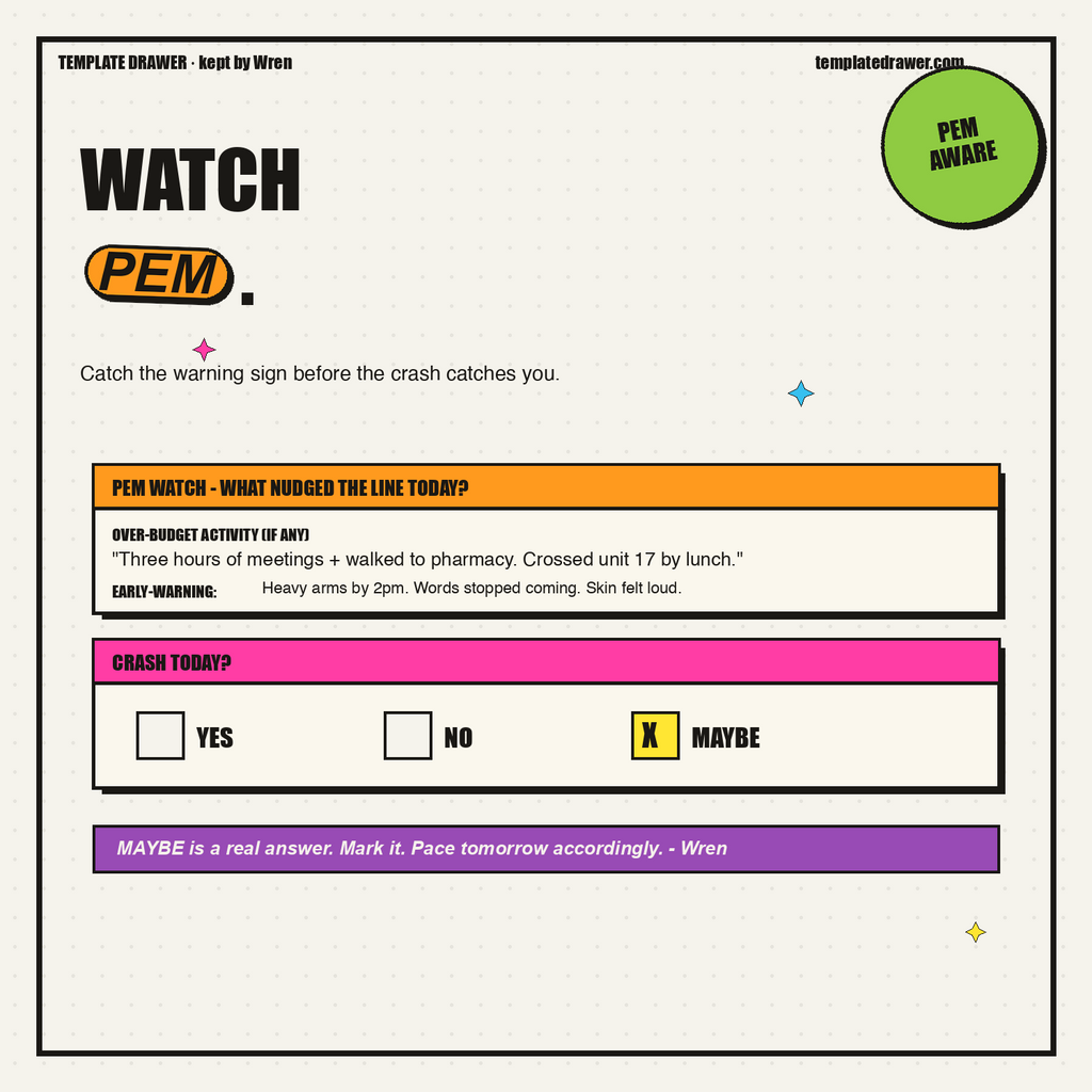 PEM watch + yes/no/MAYBE crash check - catch the warning sign